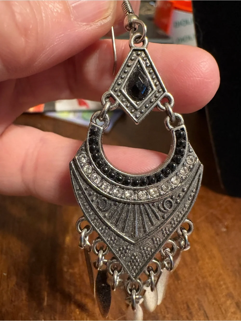 Silver Bohemian Dangle Earrings - Elegant Tribal-Inspired Design